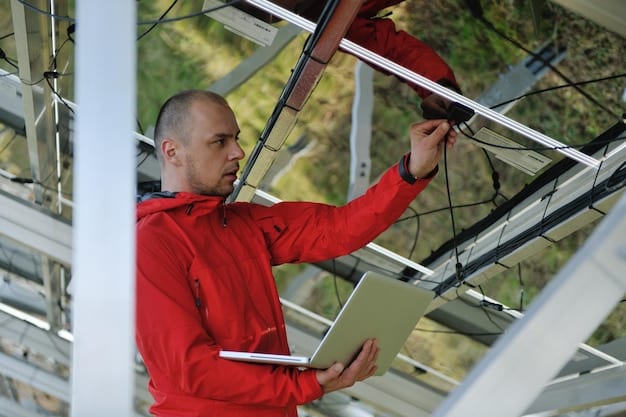 Trainees installing solar panels on a commercial building roof. The image showcases the hands-on nature of the renewable energy installation program, with instructors overseeing the work to promote safety and quality.