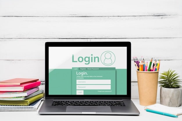 A close-up shot of a computer screen showing a registration form for the online learning platform. The form asks for basic student information like name, age, school, and email address. The background of the screen is a bright and inviting educational website.