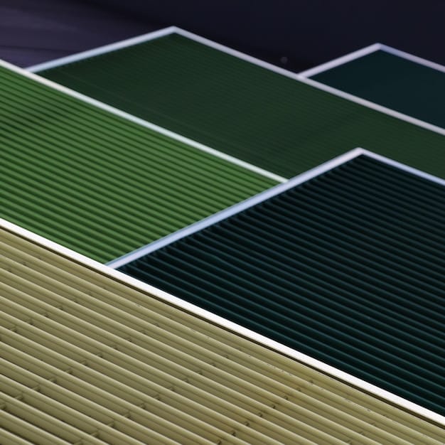 A detailed close-up of high-efficiency solar panels installed on a residential rooftop, showcasing the sleek and modern design. The backdrop features a bright sunny day, highlighting the panels' ability to efficiently capture solar energy.