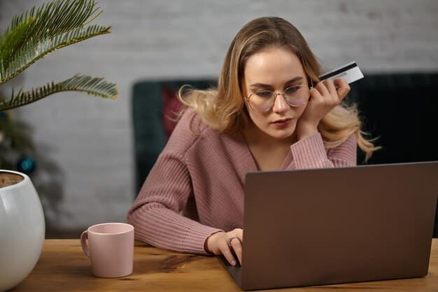 A person making an online purchase on a laptop, looking tired and distracted. The background includes discarded fast food wrappers and a cluttered living space, suggesting poor lifestyle choices driven by sleep deprivation.