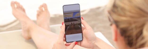 Close-up of a smartphone screen displaying the interface of a popular meditation app, showcasing guided meditation options and progress tracking features.