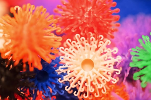 A graphic representation of a diverse and thriving gut microbiome, showcasing different types of bacteria, fungi, and other microorganisms interacting within the digestive tract. The image should use bright colors and clear visuals to illustrate the complexity and importance of this ecosystem.