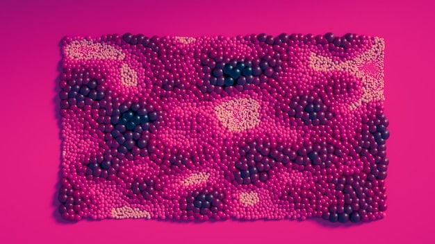 A close-up shot of various types of pollen grains under a microscope, highlighting their different shapes and textures.