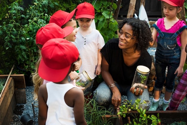 A diverse group of people participating in a community gardening project, symbolizing community engagement and collaboration.