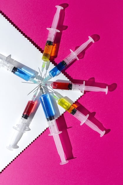 A close-up shot comparing different syringes filled with various types of hyaluronic acid fillers. The syringes are labeled to indicate the filler type (e.g., Juvederm Ultra, Restylane Lyft), and the shot highlights the varying consistencies and densities of each filler.