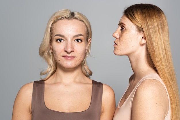 Before and after photo showing a woman's face with reduced wrinkles and tighter skin after undergoing radiofrequency treatment.
