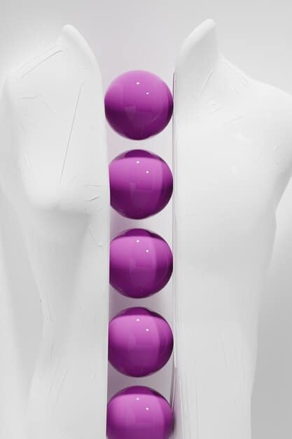 A 3D rendering of various breast implant shapes and sizes, clearly labeled with their dimensions and volume. The implants are displayed against a neutral background.