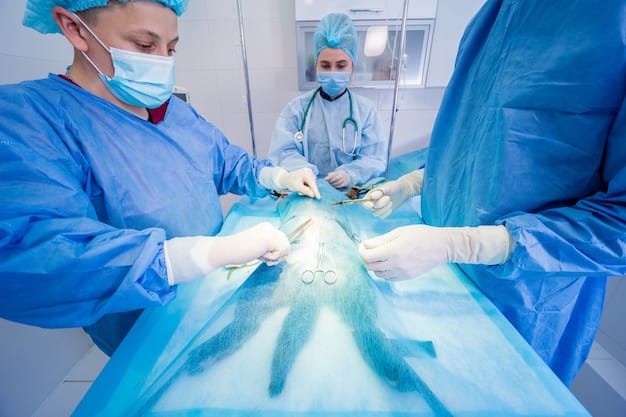 A surgical suite prepared for a mastopexy procedure, showcasing the sterile environment, surgical instruments, and medical equipment used during the breast lift operation.