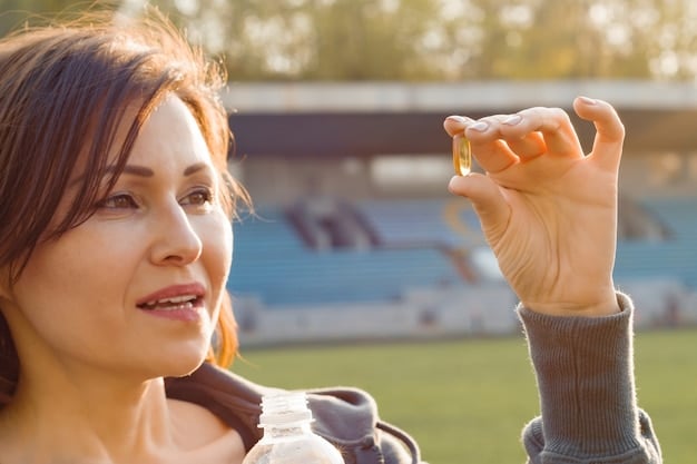 A close-up of Vitamin D3 supplements, highlighting the potential benefits of incorporating them into a daily routine for muscle health.