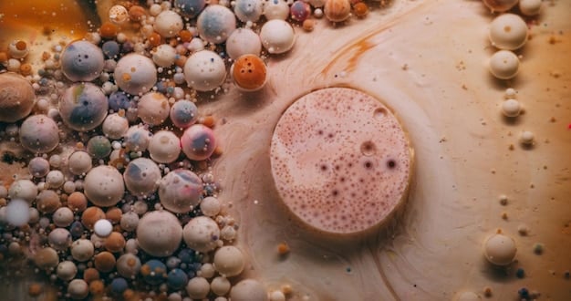 A close-up shot of a diverse group of skin microbiomes with diverse and balanced bacterial colonies on a petri dish, with representation that showcases diverse flora, demonstrating a healthy ecosystem.