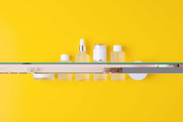 A shelf of various skincare products, including ceramide-rich moisturizers, serums, and cleansers, with a focus on their labels highlighting ceramide content.