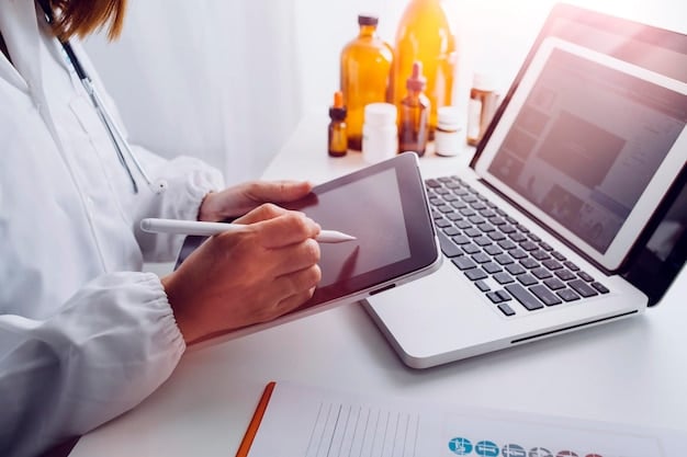 A person meticulously comparing different clinic websites on a laptop, with notes and review scores, emphasizing careful research.
