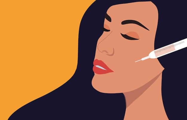 Detailed illustration showing strategic injection points for dermal fillers along the jawline and chin to enhance definition.