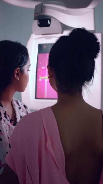 A patient engaged in a detailed discussion with a female facial plastic surgeon, reviewing 3D imaging on a screen.