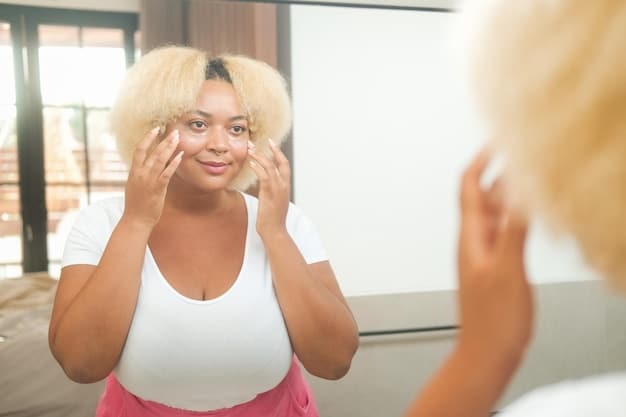 A person looking happily into a mirror, admiring their smooth, open, and rejuvenated eyes after successful eyelid surgery.