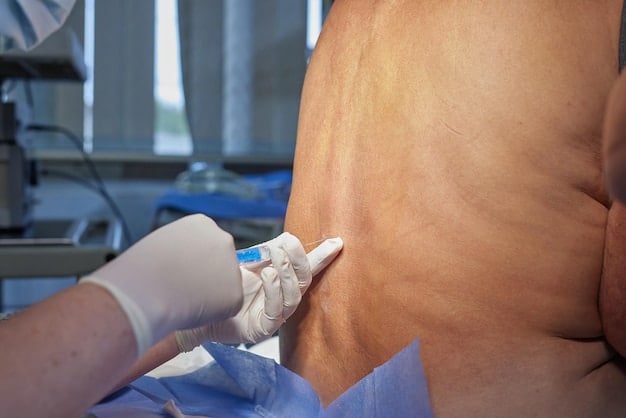 A surgeon meticulously performing a liposuction procedure, showcasing the precision and control involved in fat removal to achieve desired body contours.