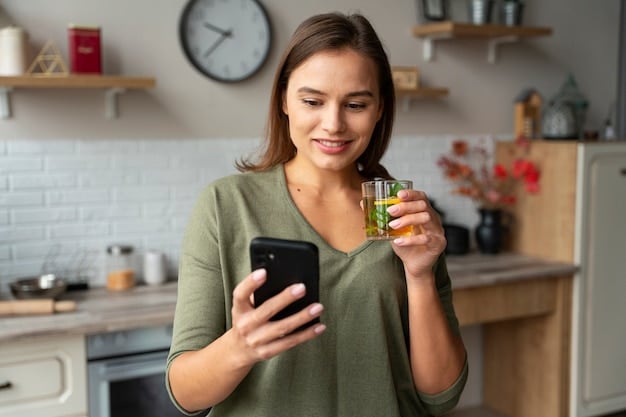 A person holding a smartphone, actively comparing nutrition labels and checking online reviews of different anti-aging supplements, representing informed consumer choice.