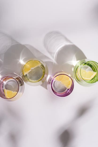 A close-up shot of a variety of skincare ingredients in small glass vials, such as hyaluronic acid, vitamin C, and retinol, with labels clearly visible, against a soft, blurred background.