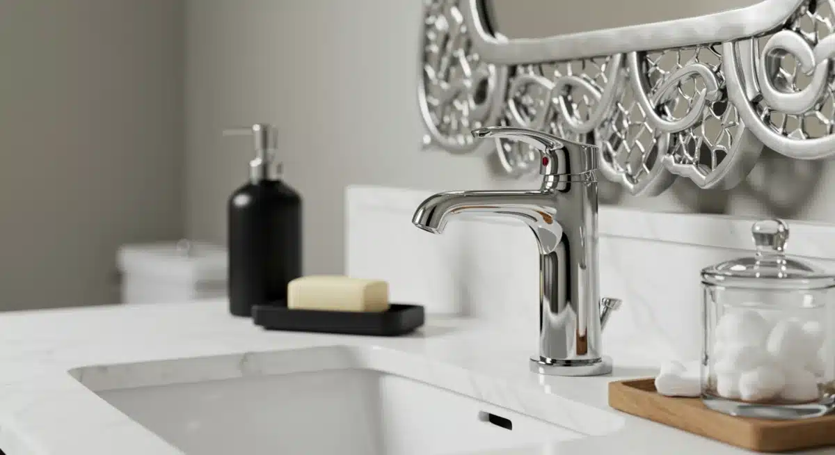 Affordable bathroom vanity and faucet upgrade