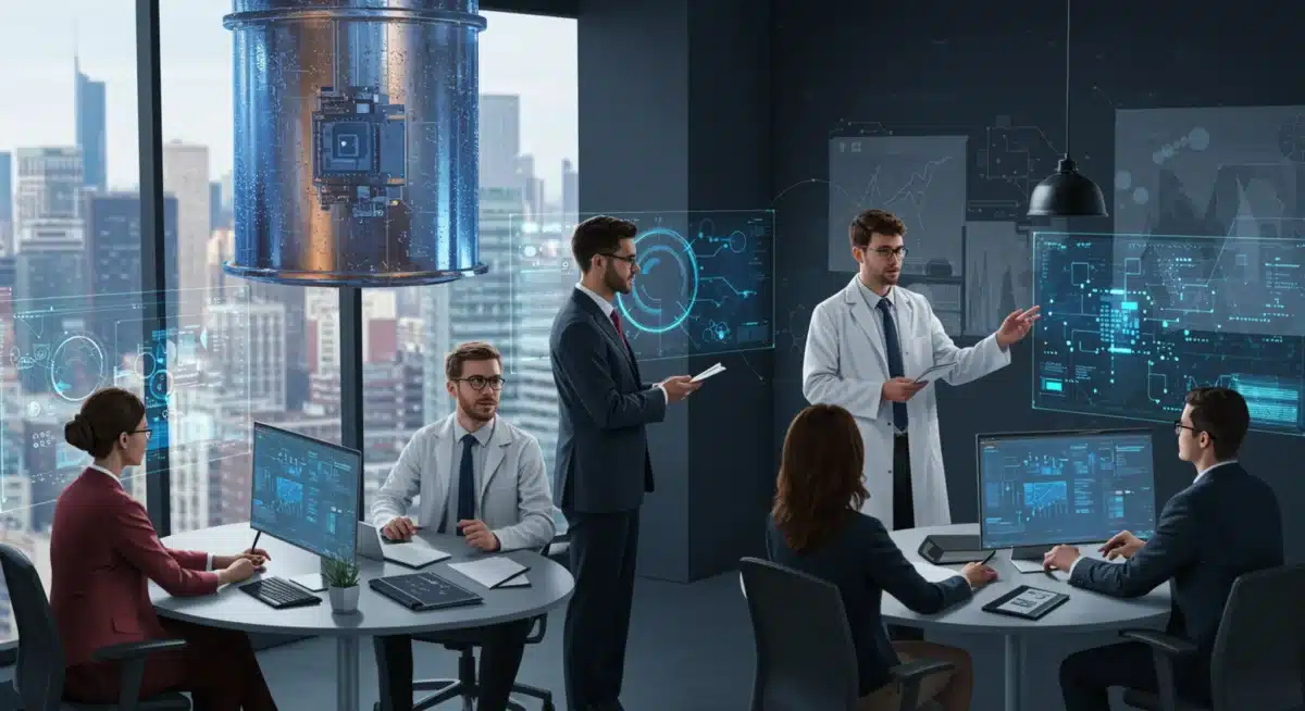 Business leaders and quantum scientists collaborating