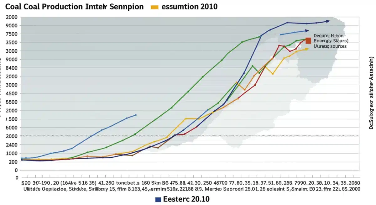Graph illustrating decline of US coal production and rise of renewables