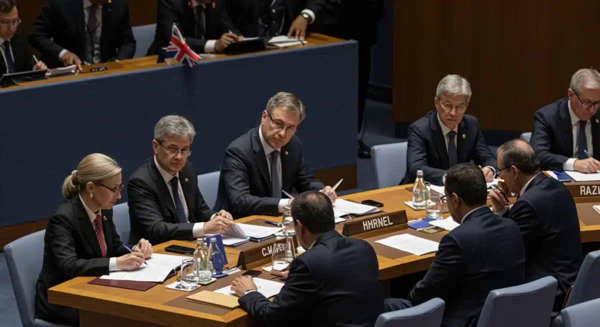 Multilateral diplomatic discussions amidst global conflicts, highlighting international cooperation.