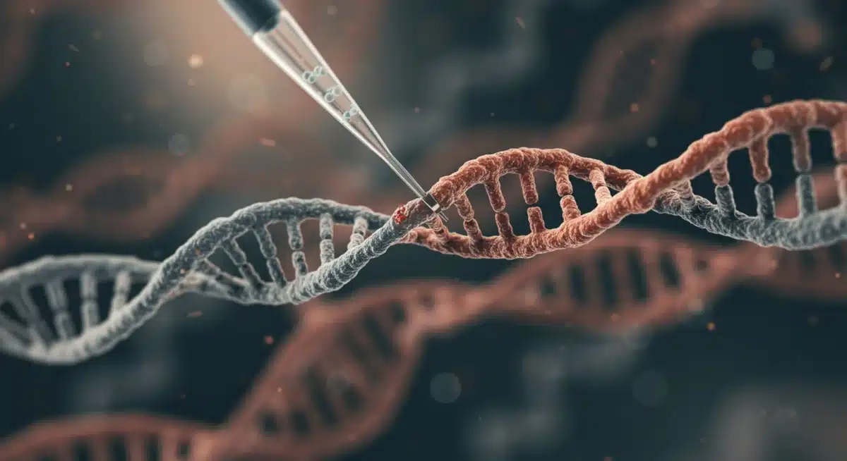 Close-up of DNA synthesis, representing core synthetic biology processes.