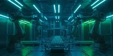 Futuristic factory using nanotechnology for advanced manufacturing