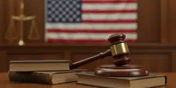 Gavel on law books, symbolizing Supreme Court justice and power