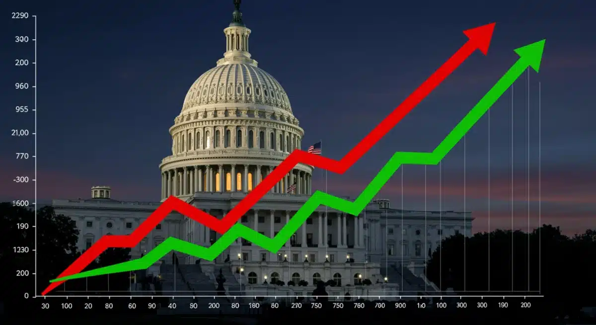 Inflation and economic growth metrics with US Capitol backdrop