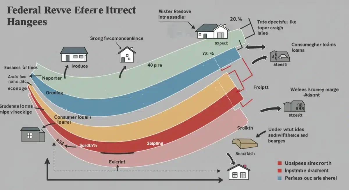 Infographic showing ripple effect of interest rate changes on economy