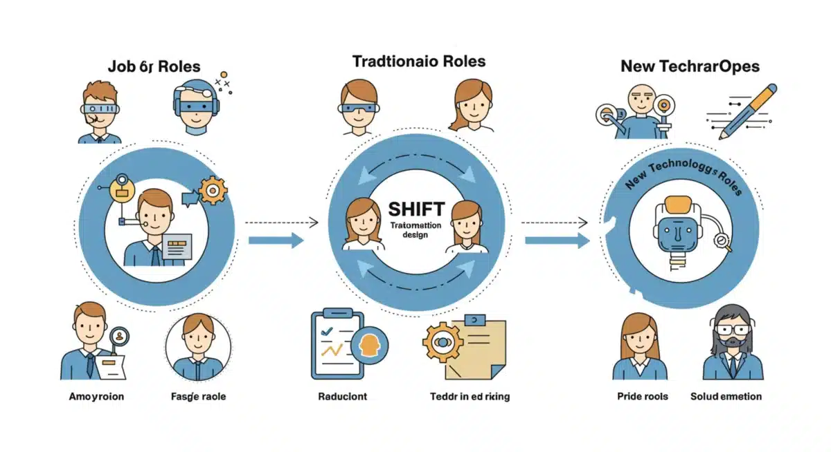 Infographic showing job role evolution with AI automation.