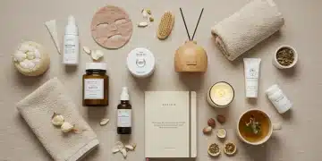 Collection of luxurious self-care products for a tranquil experience