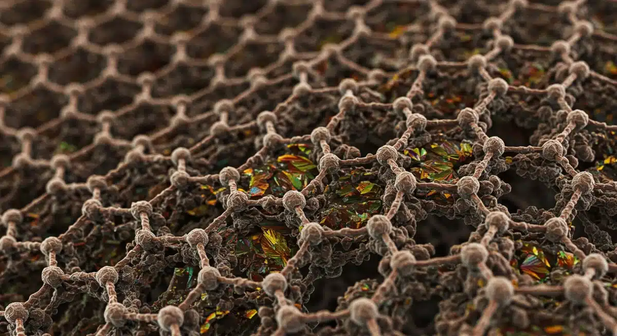 Microscopic view of advanced nanomaterial structure
