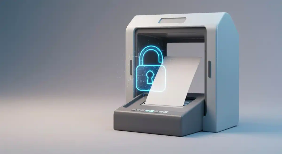 Secure digital ballot scanning with padlock icon