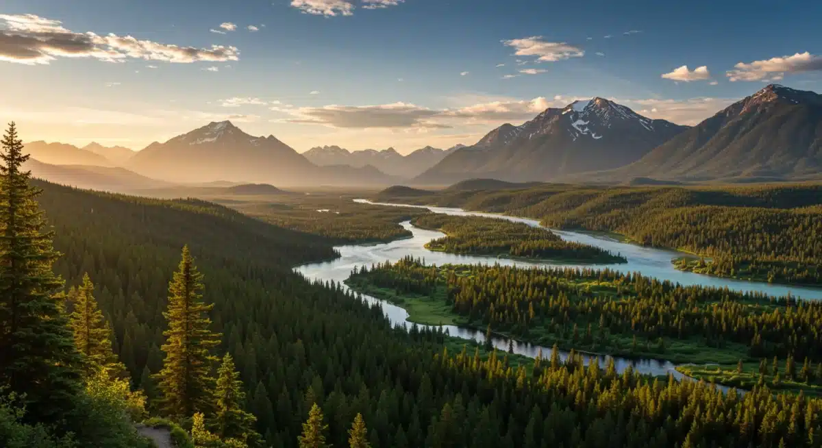 Stunning panoramic view of a serene US national park