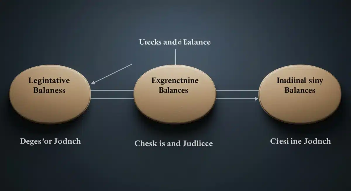 Branches of US government interconnected, highlighting judicial power