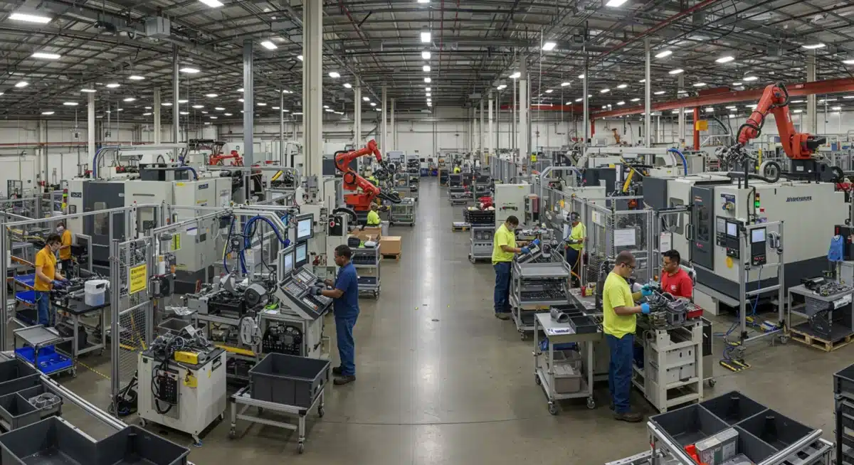 US factory floor demonstrating domestic production and manufacturing resilience.