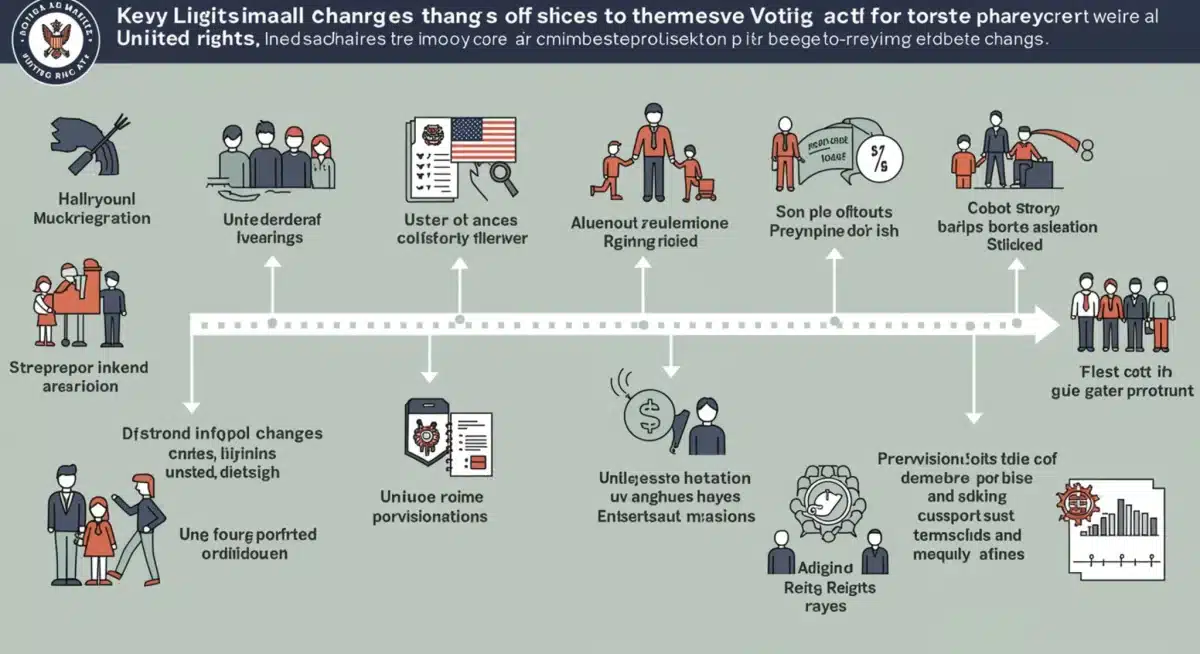 Infographic showing timeline and provisions of new Voting Rights Act